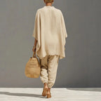 Cordella Linen Matching Set Featuring Batwing Sleeves And Relaxed Fit