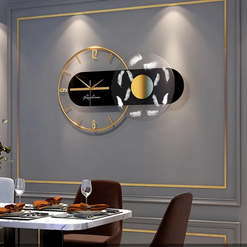 Modern Metal Wall Clock with Geometric Design for Home Decor NALANI