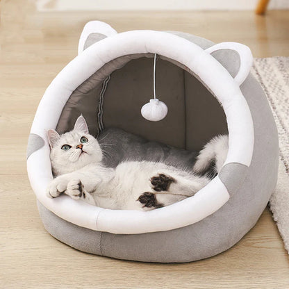 Soft Plush Cat Bed Cozy Resting Nook for Cats and Pets L NALANI