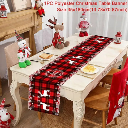 Christmas Table Runner for Home Decor Festive Xmas Ornament Gift