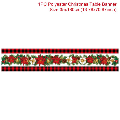Christmas Table Runner for Home Decor Festive Xmas Ornament Gift