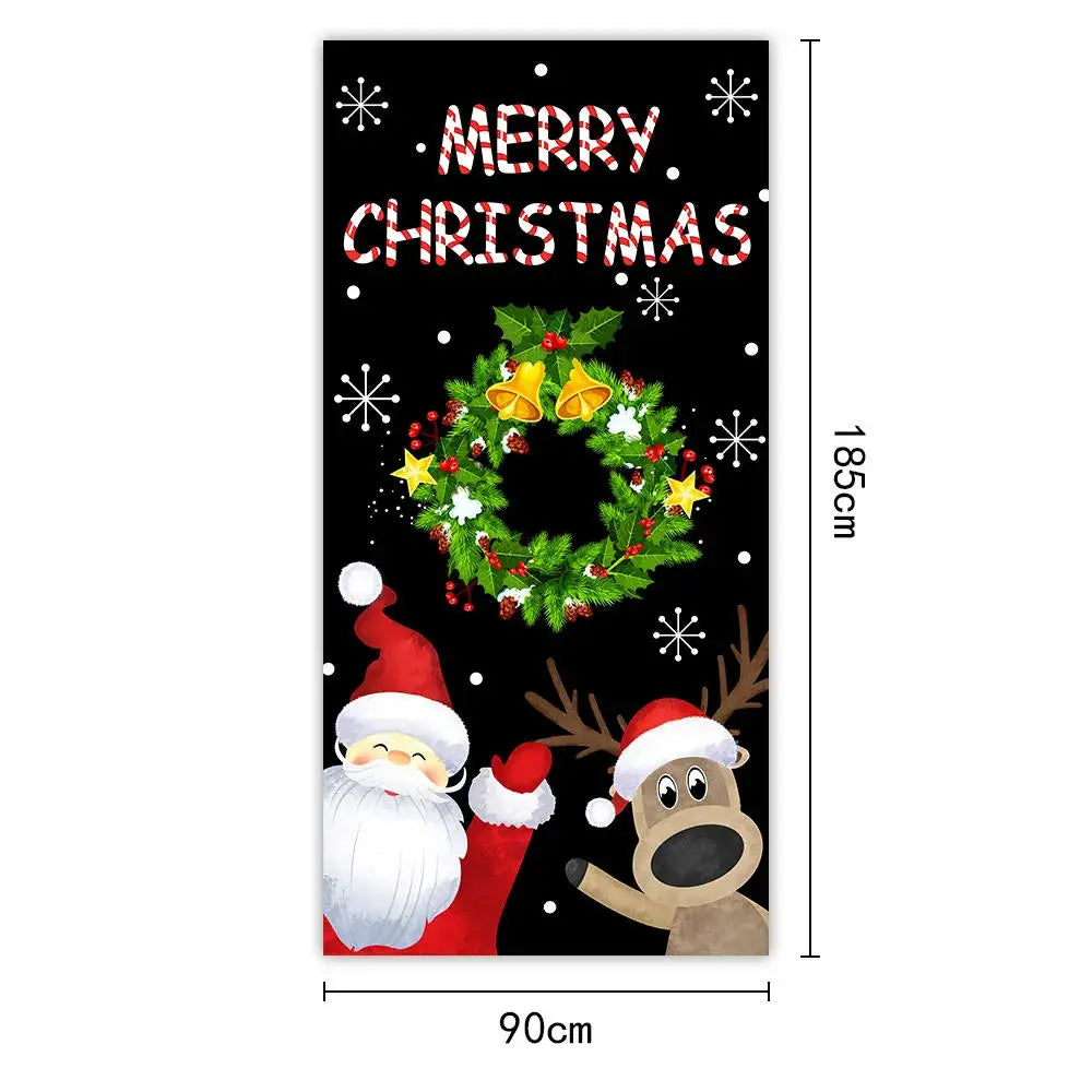 Festive Christmas Door Cover 185x90cm For Entrance And Room Decor
