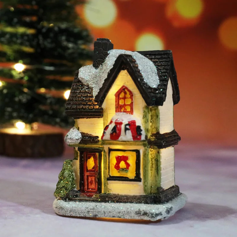 Christmas Night Light Resin Ornament Battery Powered Home Decor