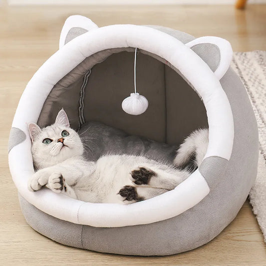 Soft Plush Cat Bed Cozy Resting Nook for Cats and Pets NALANI