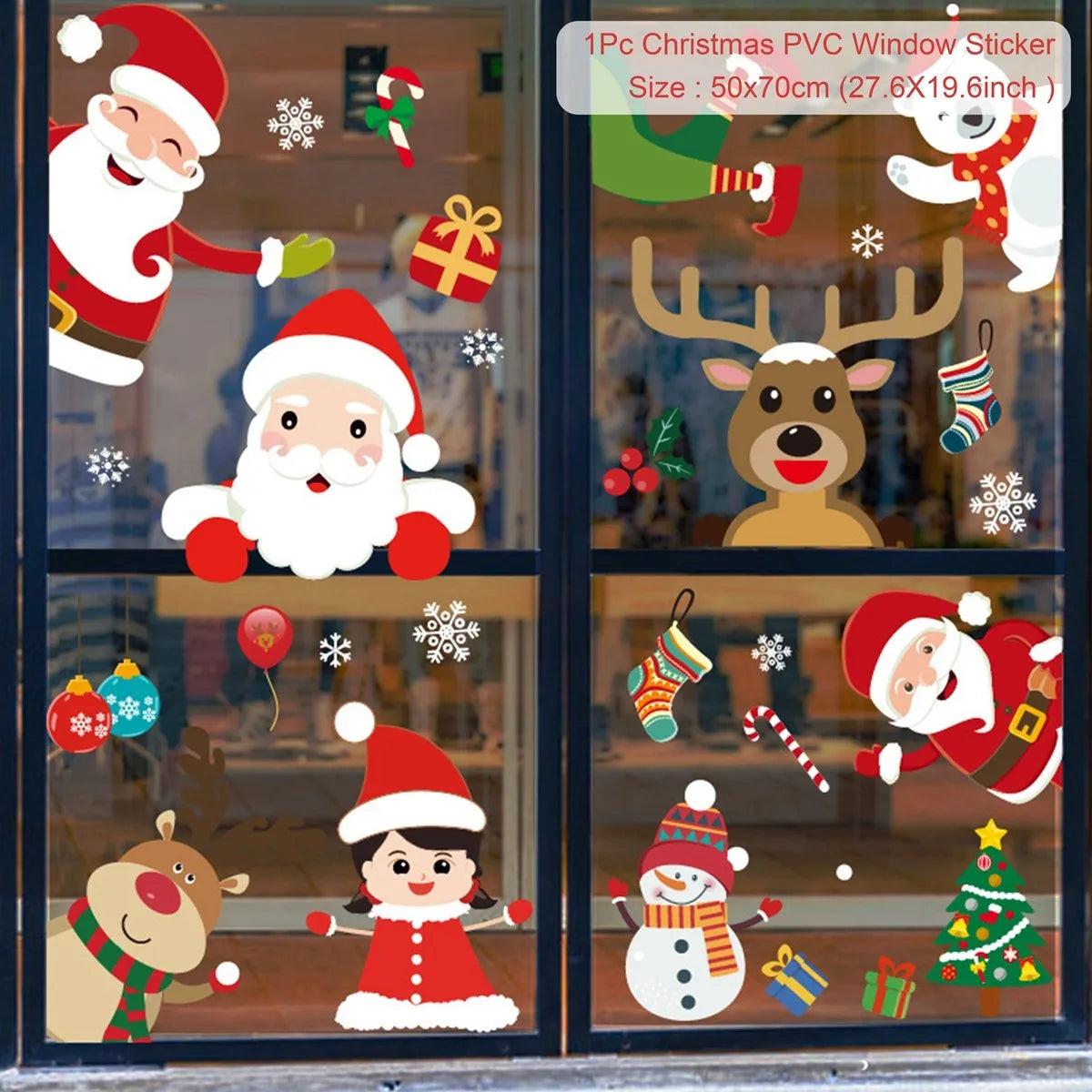 Christmas Wall Window Stickers For Home Decor Xmas Ornaments 2025