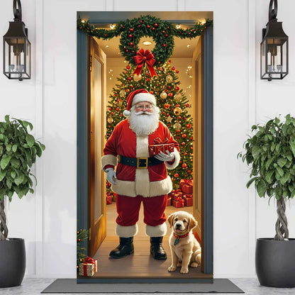 Festive Christmas Door Cover 185x90cm For Entrance And Room Decor