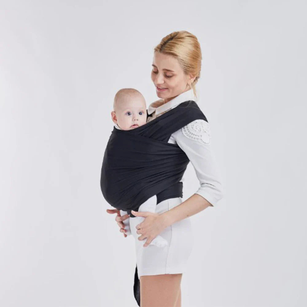 Stretchy Baby Wrap Carrier With Ergonomic Comfort Design Black NALANI
