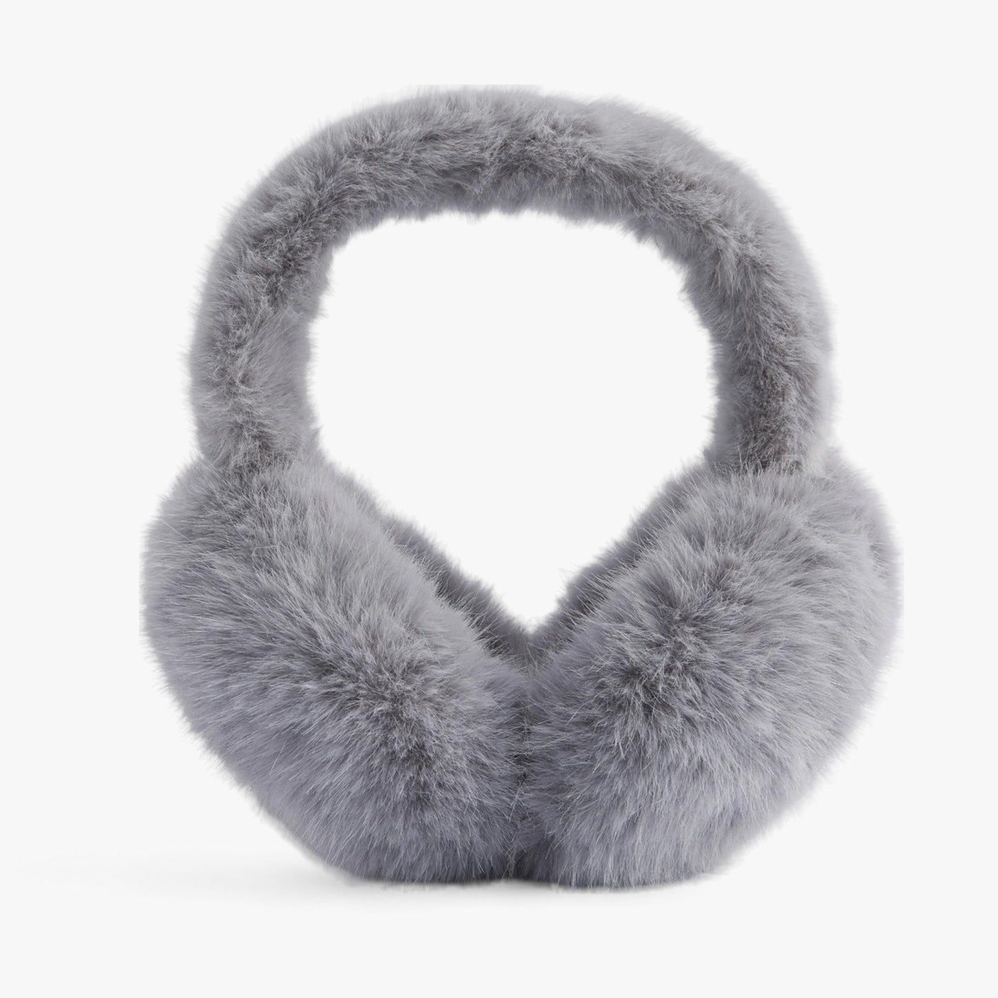 Faux Fur Ear Warmers For Winter Luxury And Cozy Comfort Grey Longhair NALANI