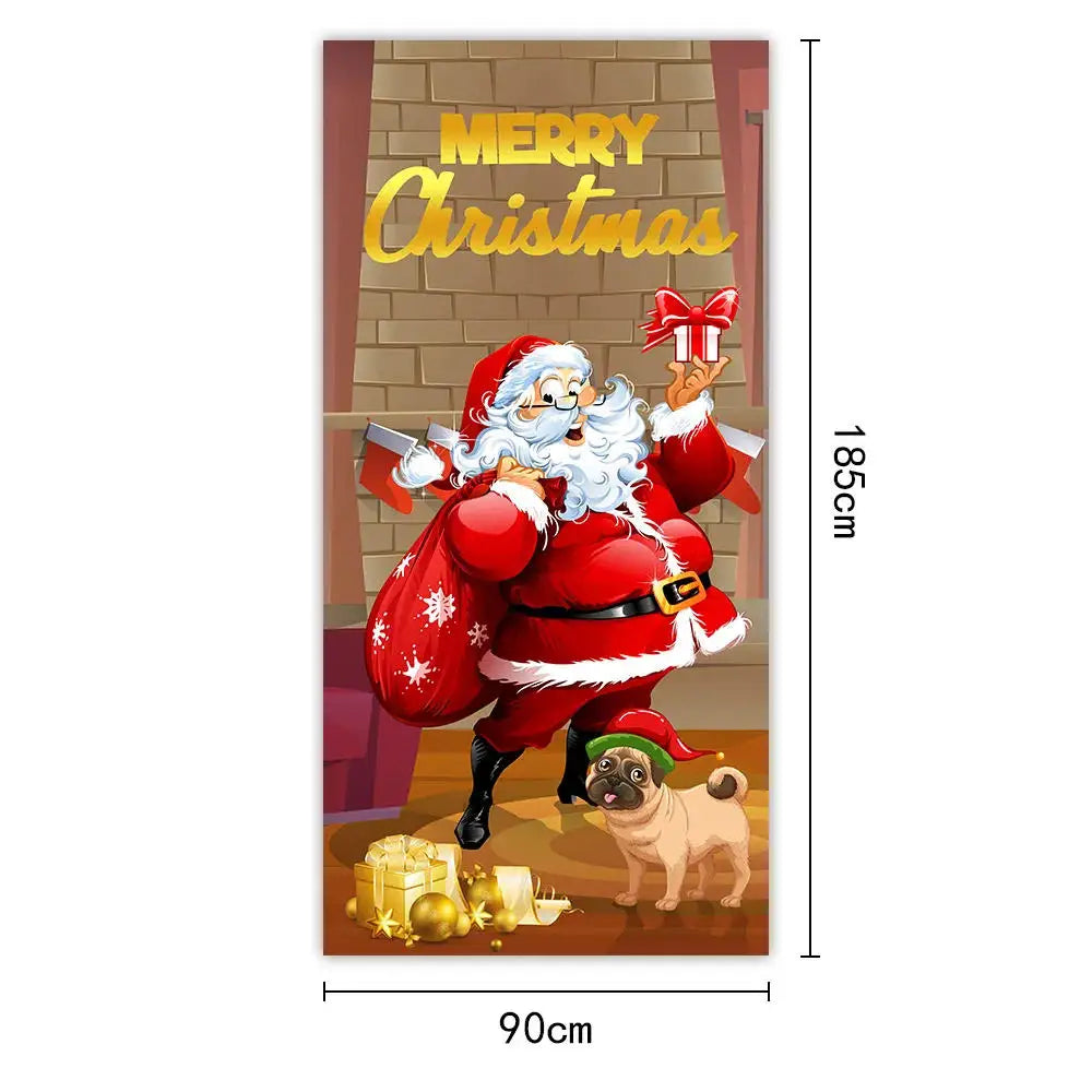 Festive Christmas Door Cover 185x90cm For Entrance And Room Decor