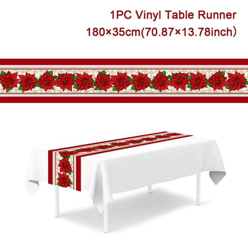 Christmas Table Runner for Home Decor Festive Xmas Ornament Gift