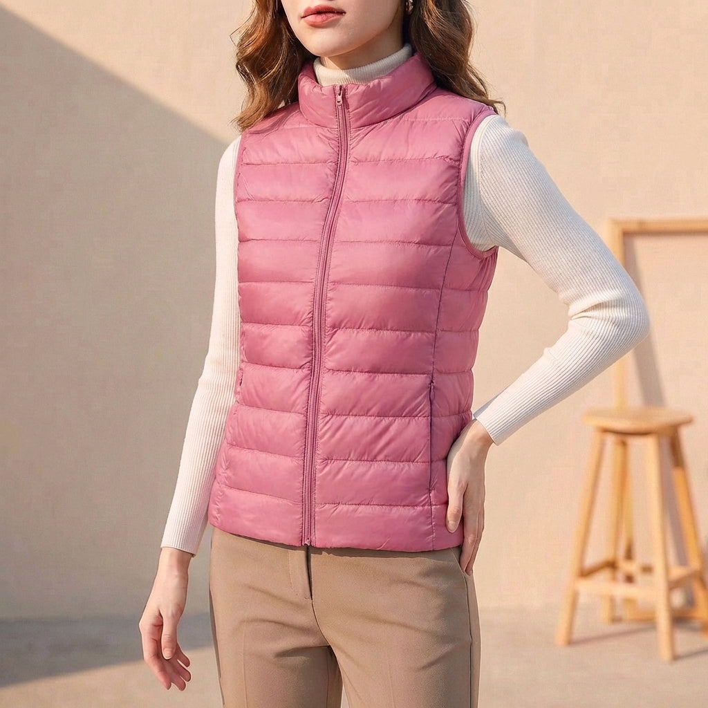 Lightweight Puffer Vest for Layering and All Season Warmth