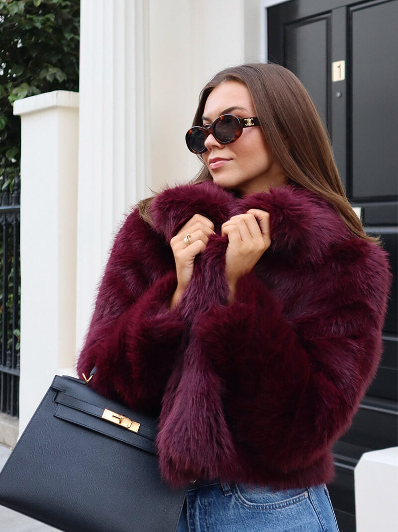 Fluffy Fur Coat With Long Loose Sleeves For Autumn Winter NALANI