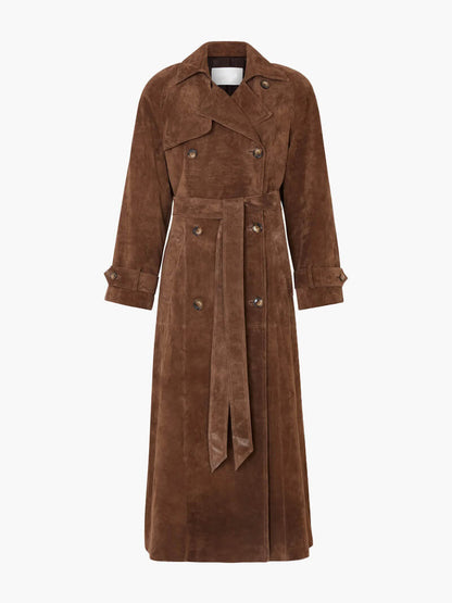Long classic trench coat for women