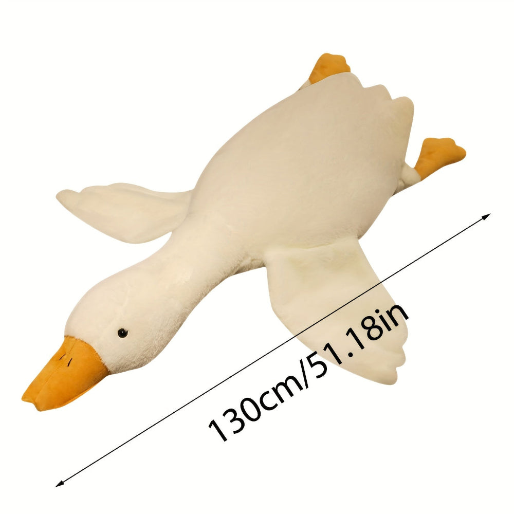 Soft Plush Duck Cuddle Toy For Kids And Cozy Floor Mat White 130cm NALANI