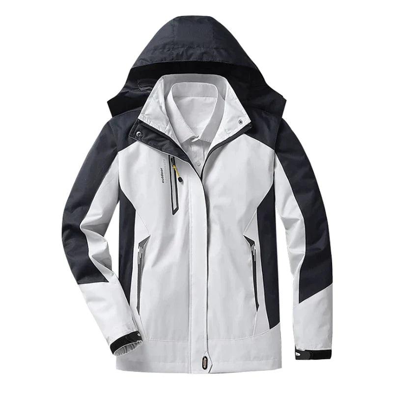 Womens Waterproof Rain Jacket Hooded With Zippered Pockets