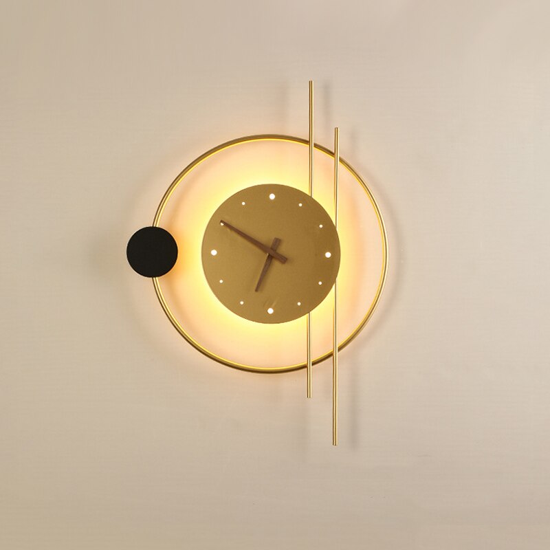 Artistic Wall Clock with Lamp - Functional and Stylish