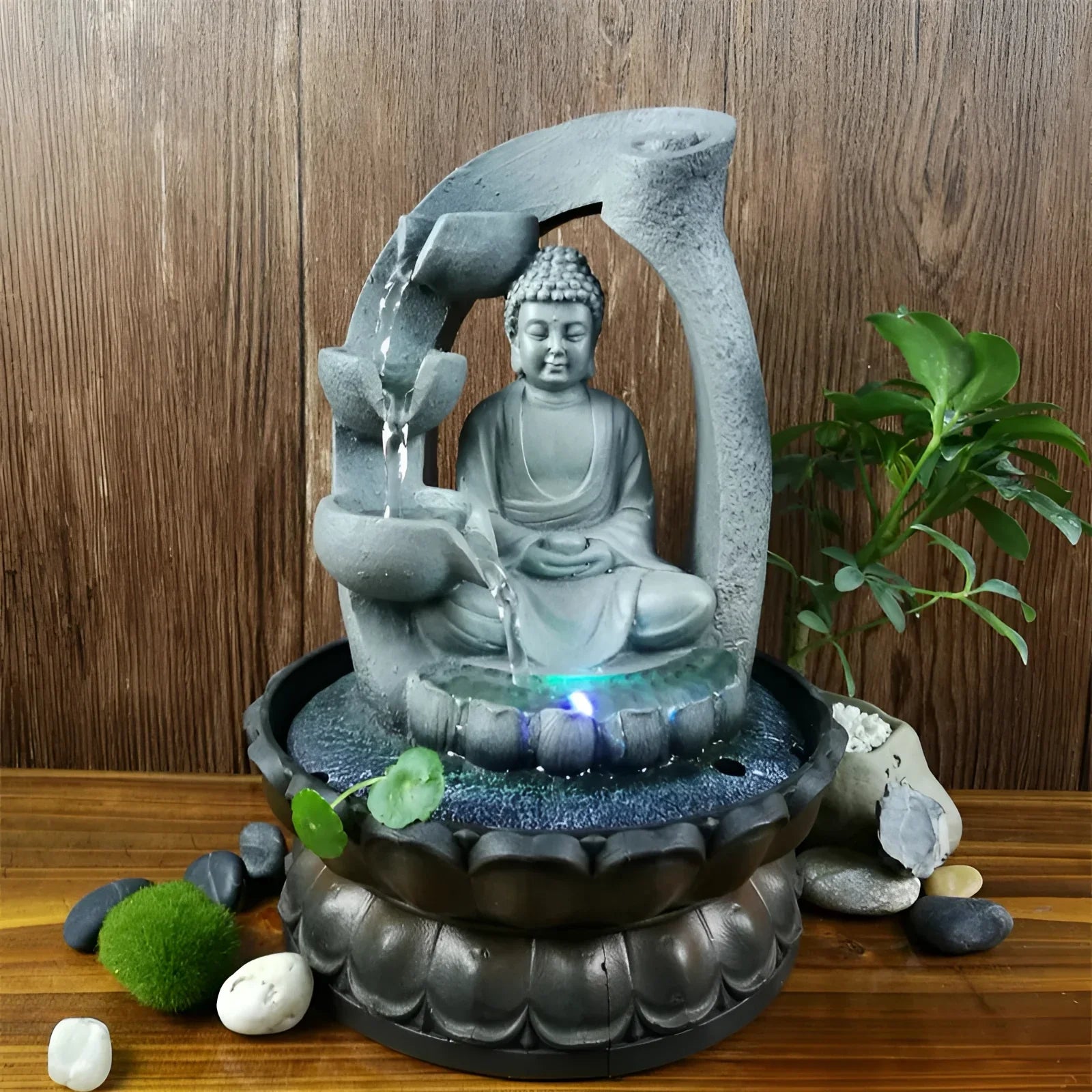Buddha LED Fountain for Zen Meditation and Feng Shui Decor NALANI