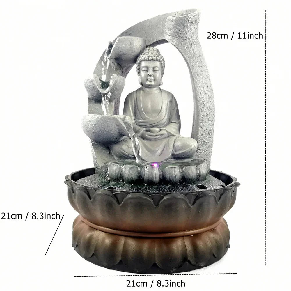Buddha LED Fountain for Zen Meditation and Feng Shui Decor NALANI