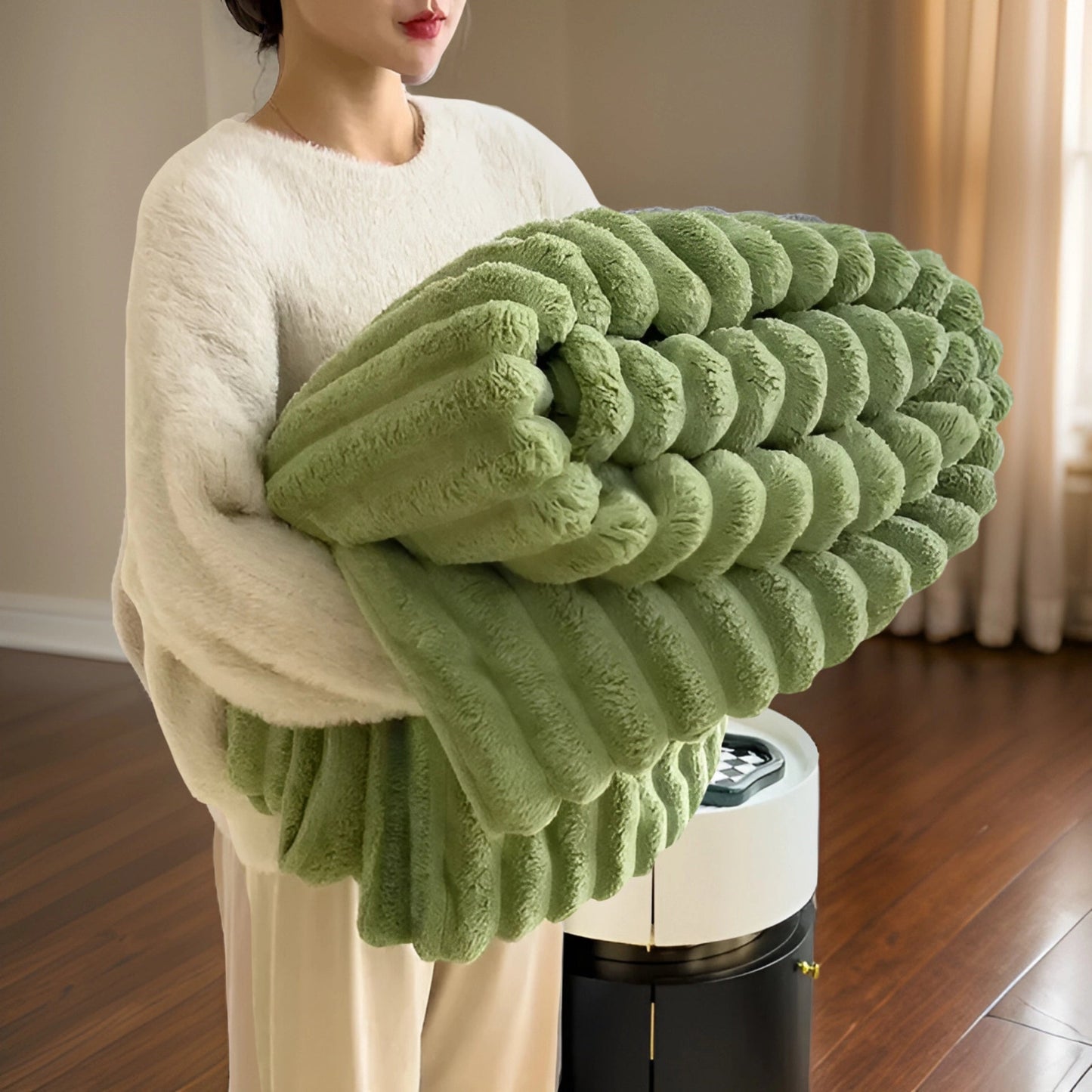Luxe Chunky Knit Blanket Soft Modern Plush Home Decor Throw Vegetables NaLani
