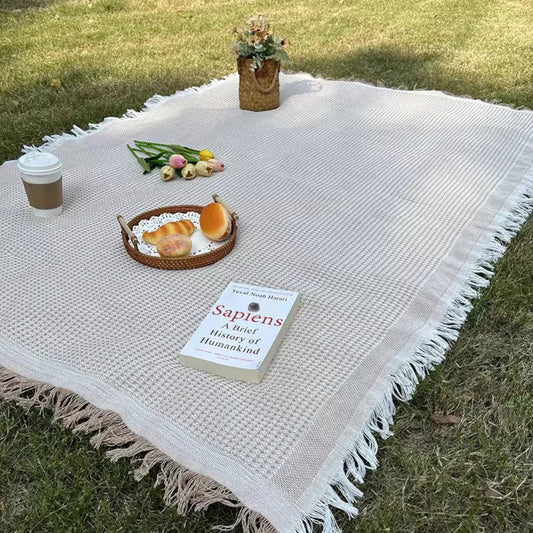 Boho Picnic Blanket With Tassels For Outdoor Picnics NALANI