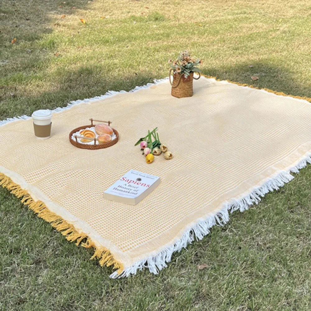 Boho Picnic Blanket With Tassels For Outdoor Picnics NALANI