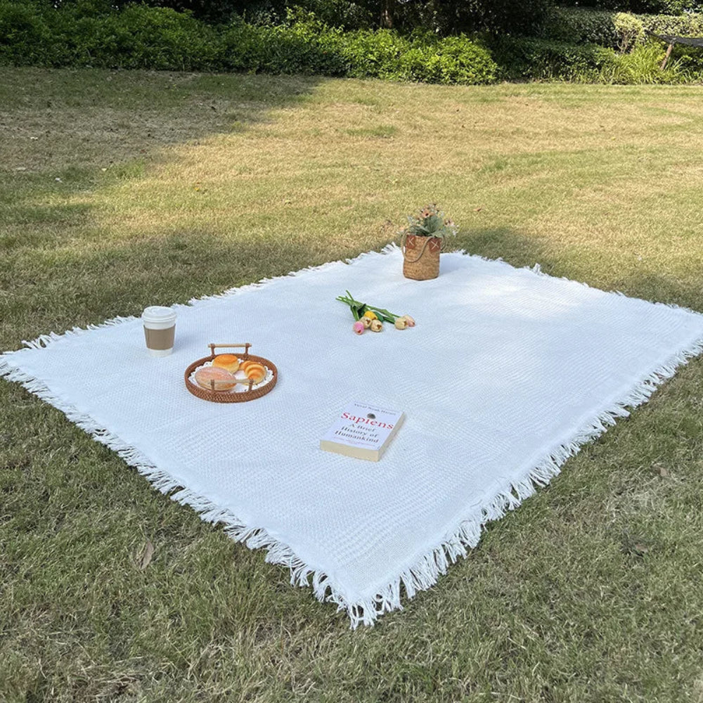 Boho Picnic Blanket With Tassels For Outdoor Picnics NALANI