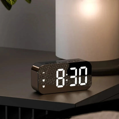 LED Alarm Clock With Voice Control And Temperature Display Black NALANI
