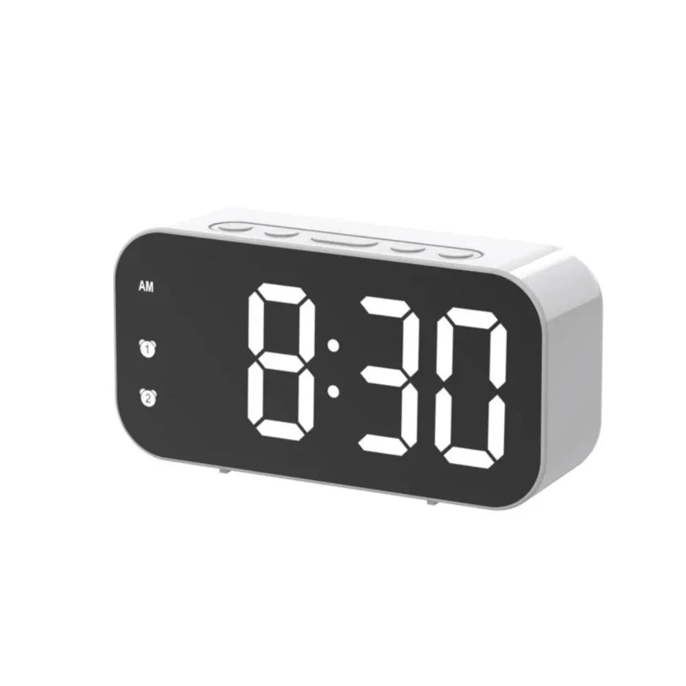 LED Alarm Clock With Voice Control And Temperature Display White NALANI