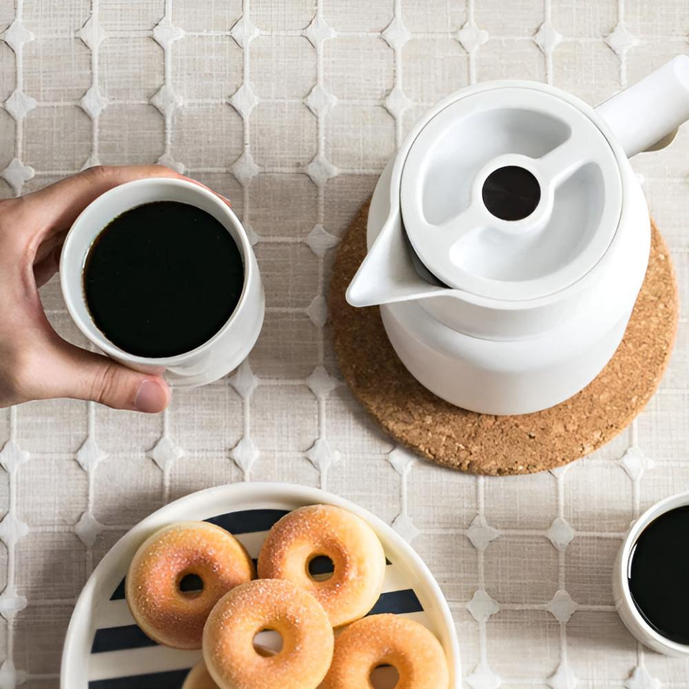 Insulated Carafe With Wood Handle Keeps Beverages Hot NALANI
