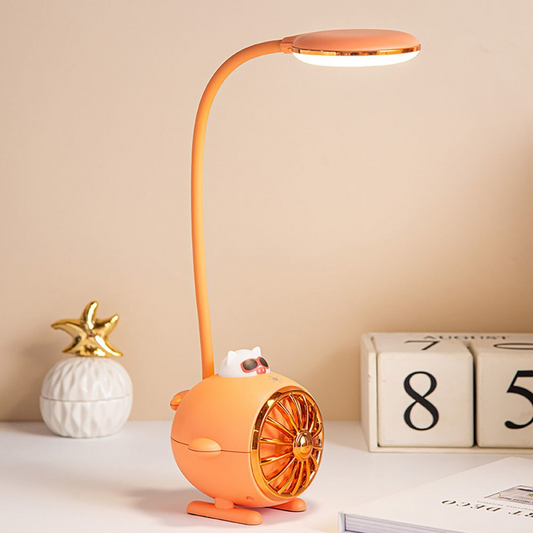Animal Themed LED Desk Lamp With Flexible Arm And Dimmer Orange NALANI