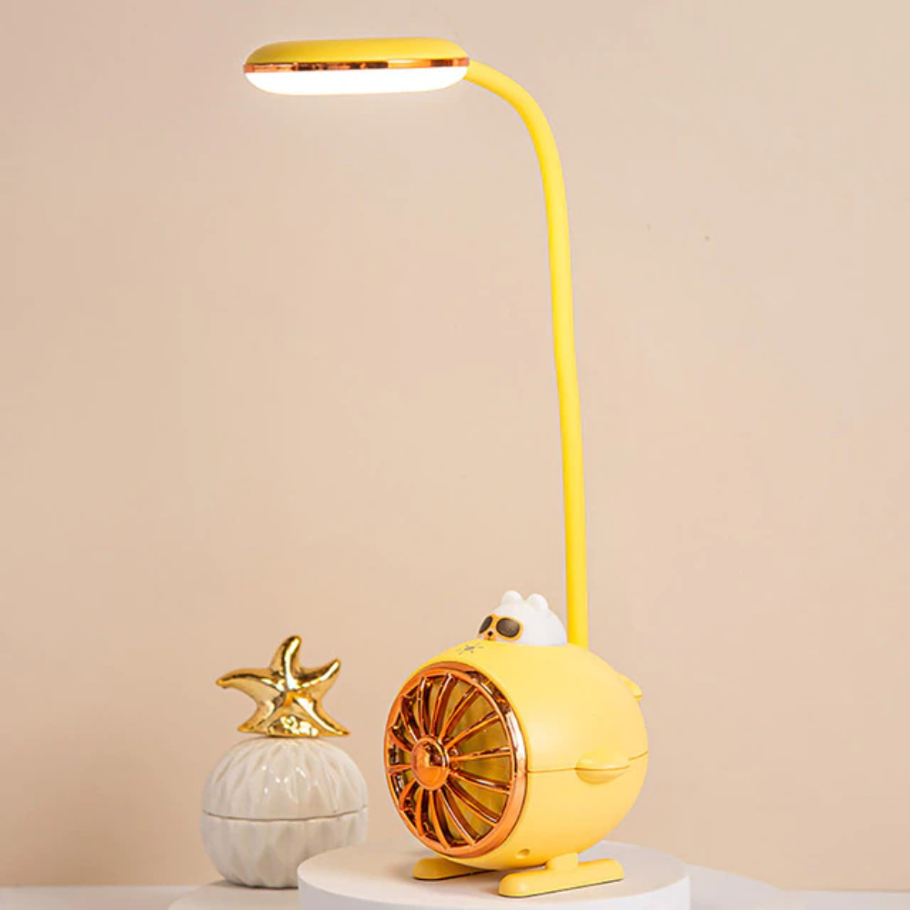 Animal Themed LED Desk Lamp With Flexible Arm And Dimmer Yellow NALANI