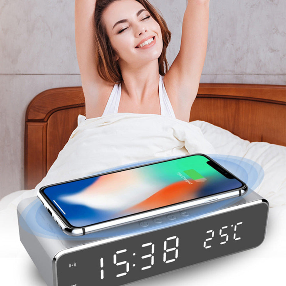 LED Alarm Clock With Wireless Charging Pad For Nightstands NALANI