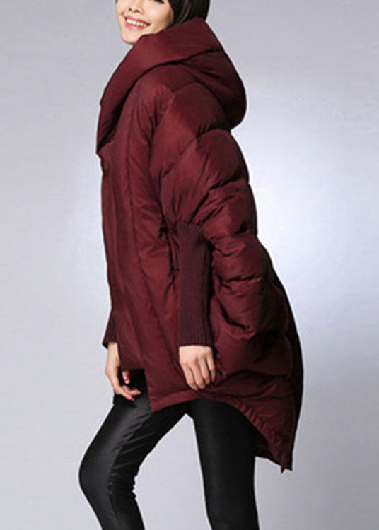 Trendy Down Coat With Hood And Cape Sleeves Puffer Jacket NALANI