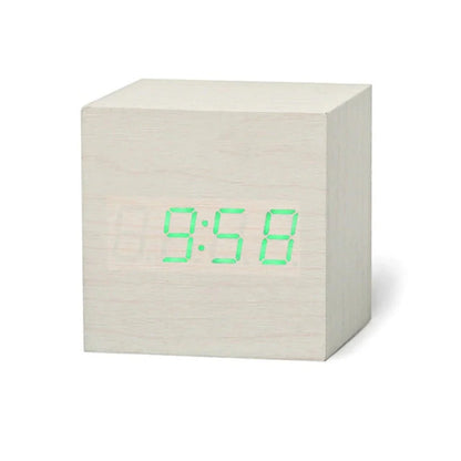 Compact LED Digital Alarm Clock With Temperature Night Mode white-green NALANI