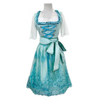 Printed Bavarian Dirndl Dress - Oktoberfest Fancy Dress Costume