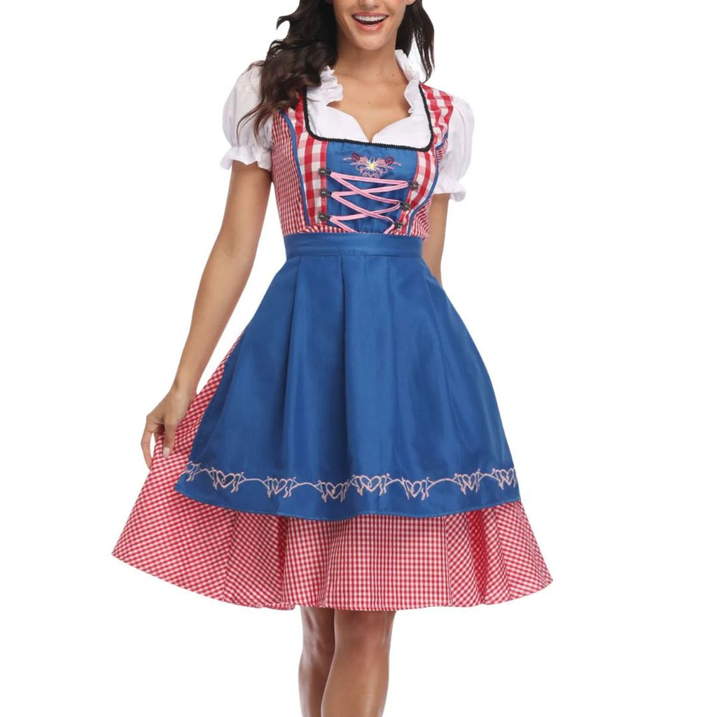 Bavorský dirndl – německé lidové šaty na Oktoberfest s zástěrou