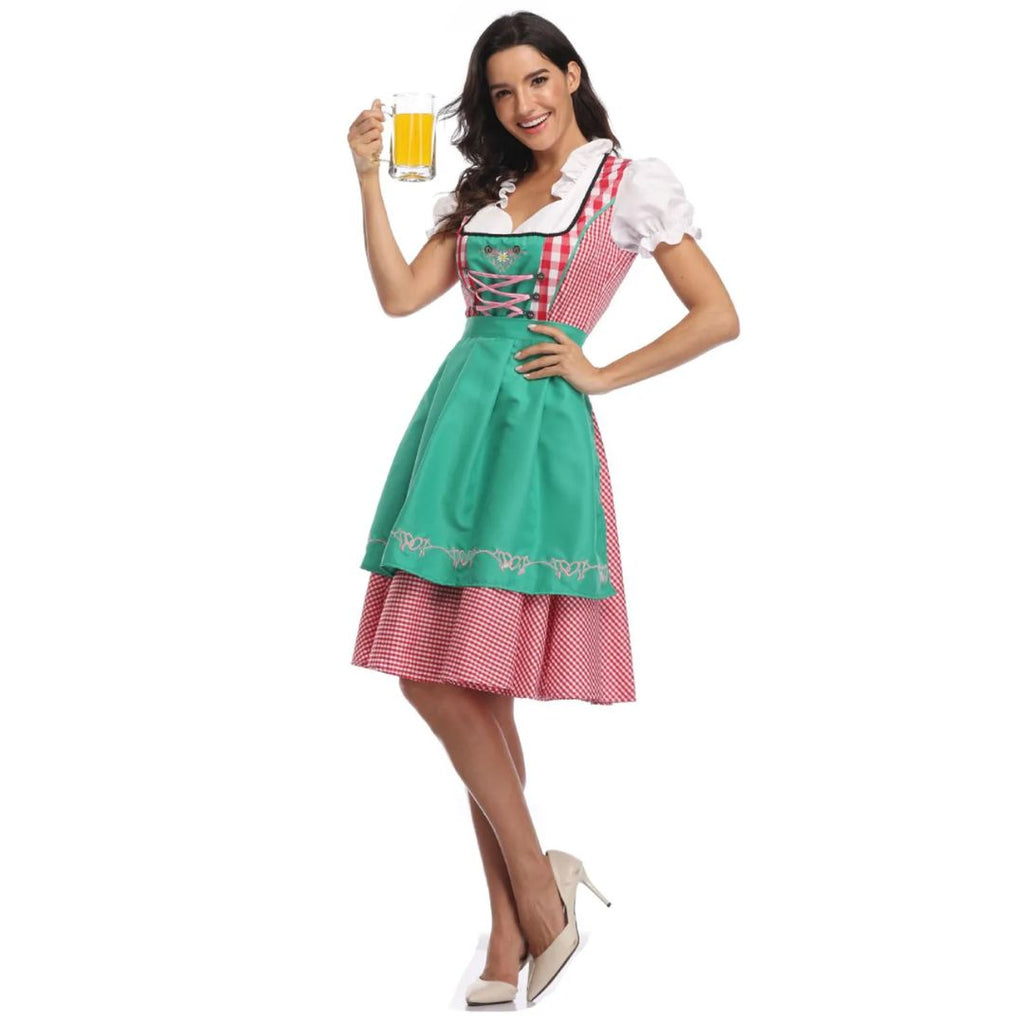 Bavorský dirndl – německé lidové šaty na Oktoberfest s zástěrou