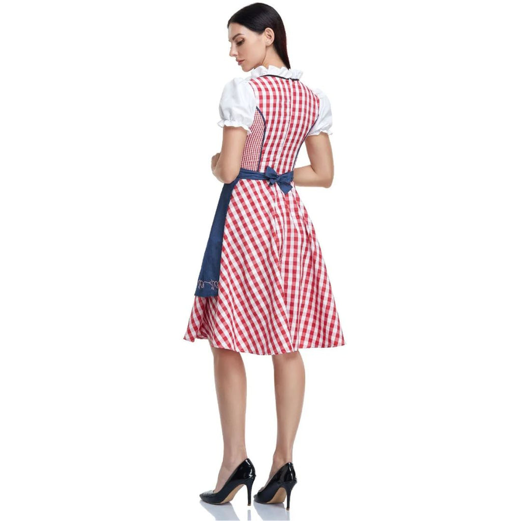 Bavorský dirndl – německé lidové šaty na Oktoberfest s zástěrou
