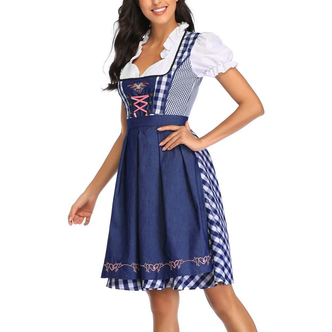 Bavorský dirndl – německé lidové šaty na Oktoberfest s zástěrou