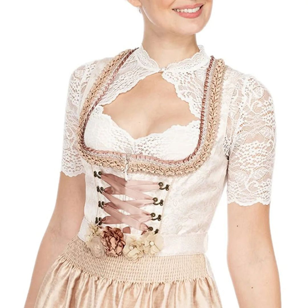 Krajková dirndlová halenka pro plnoštíhlé – crop top na Oktoberfest