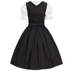 Black Bavarian Dirndl Dress - Oktoberfest Costume with Apron