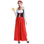 Red Bavarian Dirndl Dress - Oktoberfest Costume for Carnival and Cosplay