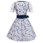 Bavarian Dirndl Dress - Oktoberfest Outfit with Lacing and Apron