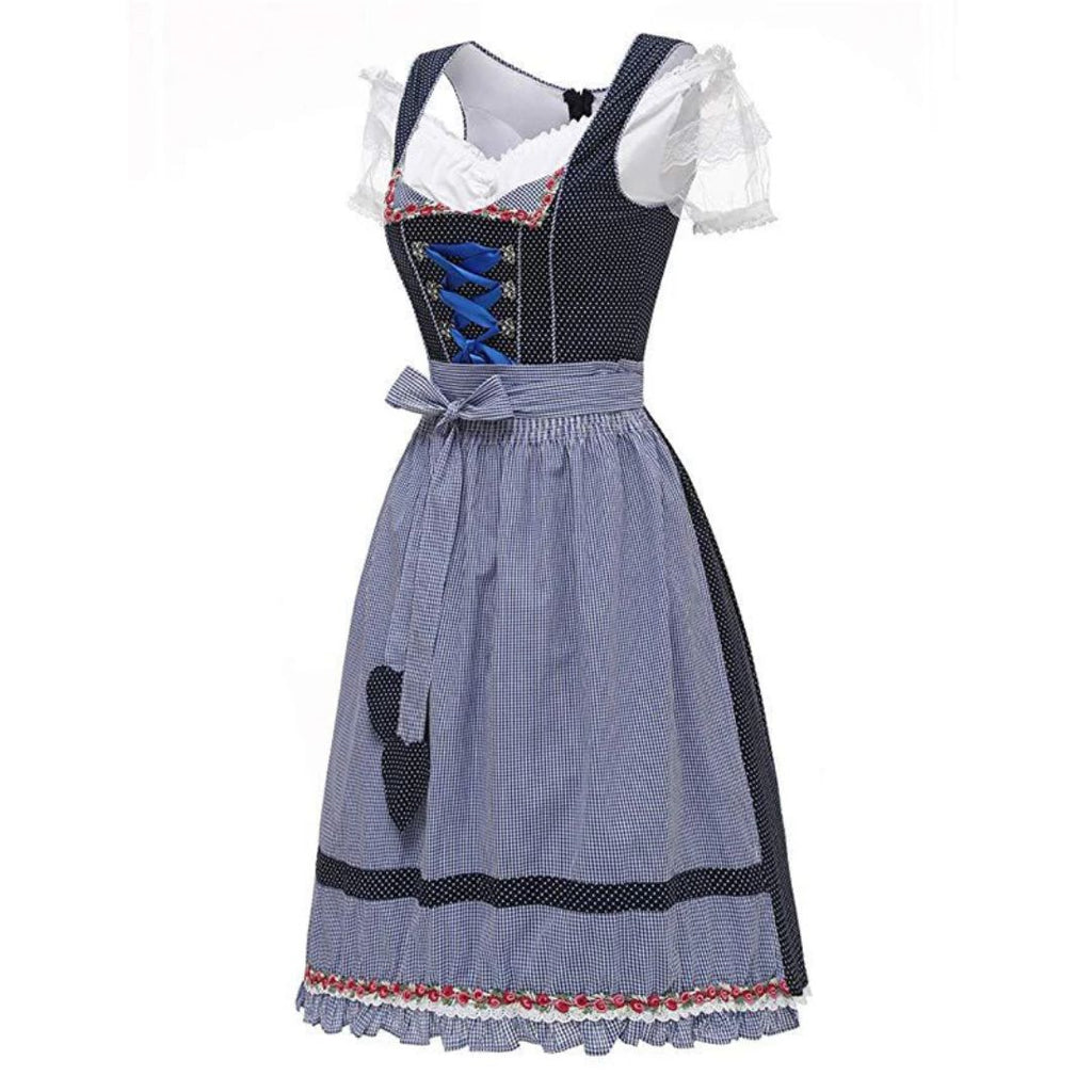 Bavarian Dirndl Dress - Traditional Oktoberfest Waitress Costume