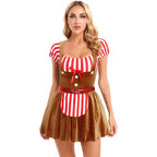Bavarian Dirndl Dress - Oktoberfest & Halloween Fancy Dress Costume