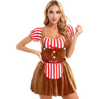 Bavarian Dirndl Dress - Oktoberfest & Halloween Fancy Dress Costume