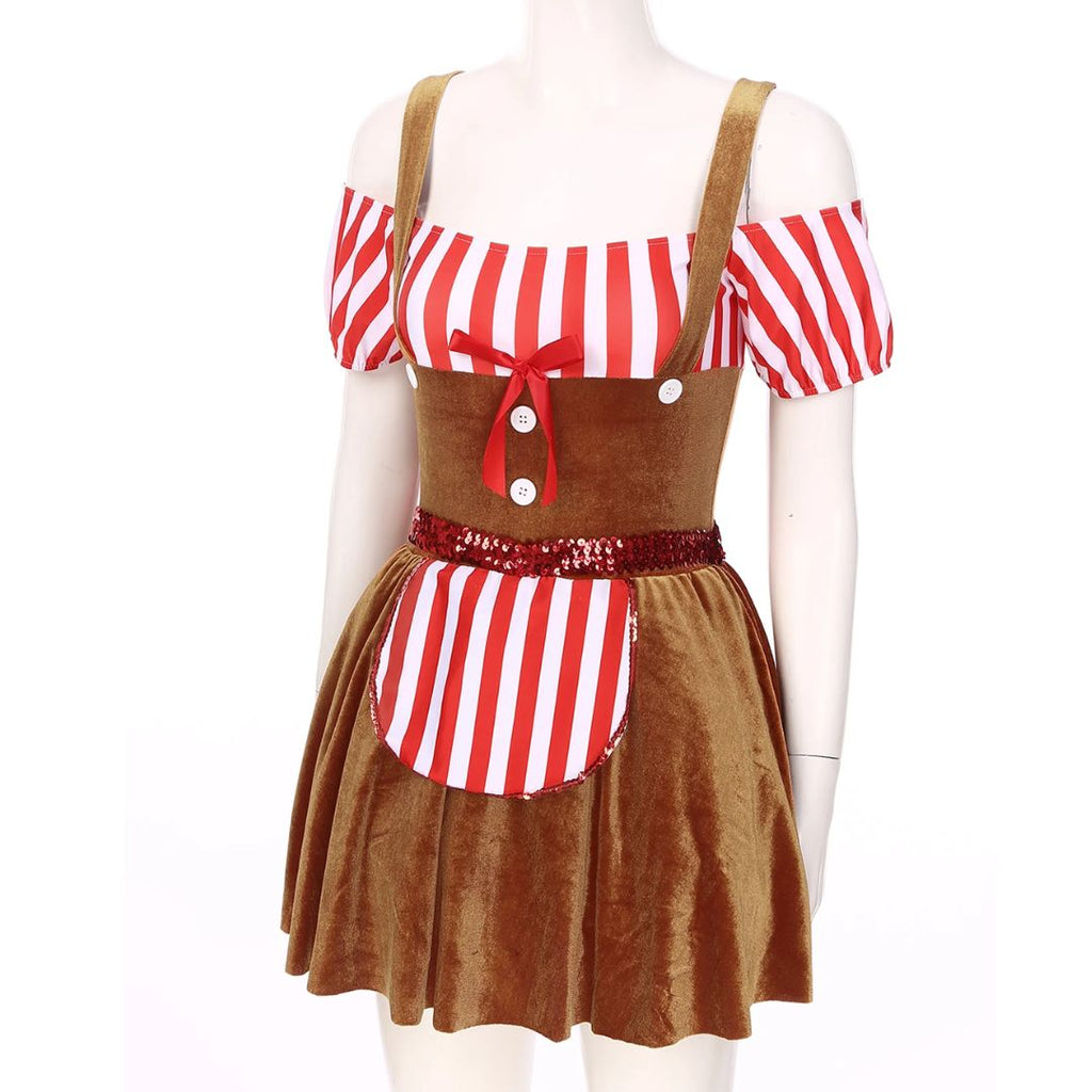 Bavarian Dirndl Dress - Oktoberfest & Halloween Fancy Dress Costume