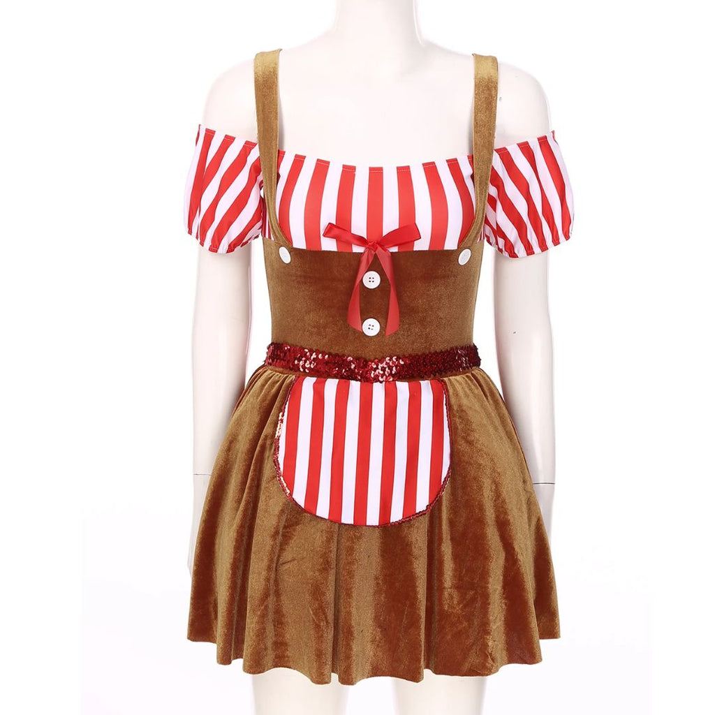 Bavarian Dirndl Dress - Oktoberfest & Halloween Fancy Dress Costume