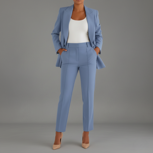 Womens 2-Piece Blazer and Trousers Suit for Professional Officewear