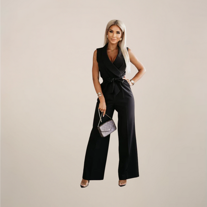 Women's Elegant Wrap Wide-Leg Jumpsuit For Formal Events
